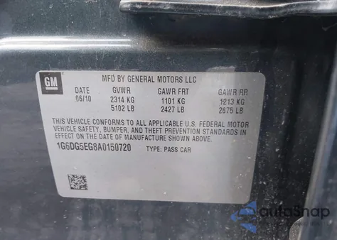 2010 Cadillac Cts Luxury z USA, uszkodzony, nr VIN 1G6DG5EG8A0150720